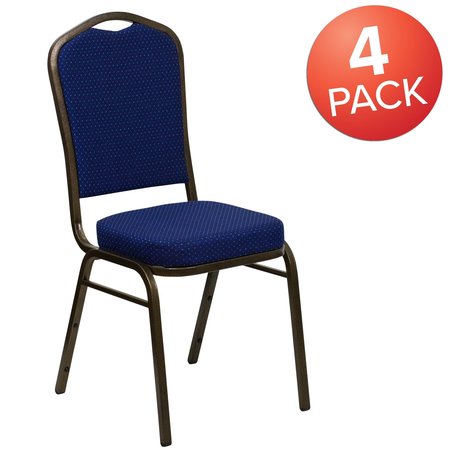 Flash Furniture Navy Blue Fabric Banquet Chair 4-FD-C01-GOLDVEIN-208-GG