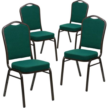 Flash Furniture Green Fabric Banquet Chair 4-FD-C01-GOLDVEIN-GN-GG