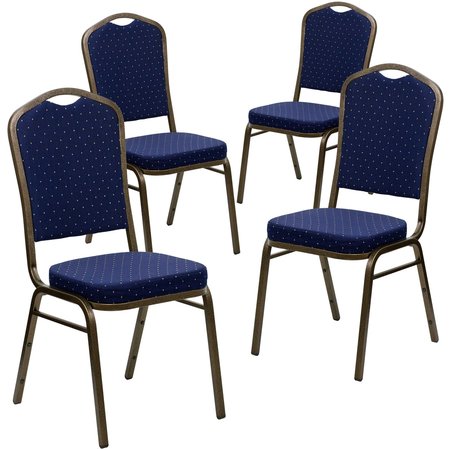 Flash Furniture Navy Blue Fabric Banquet Chair 4-FD-C01-GOLDVEIN-S0810-GG