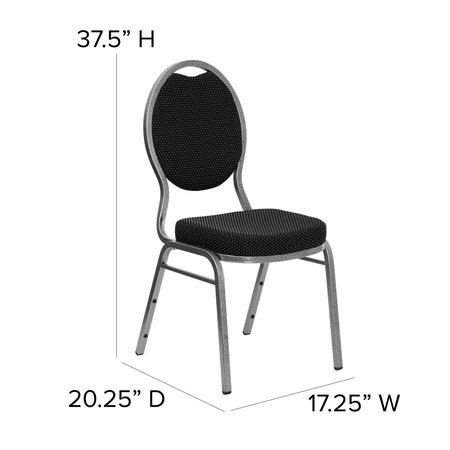 Flash Furniture Black Fabric Banquet Chair 4-FD-C04-SILVERVEIN-S076-GG