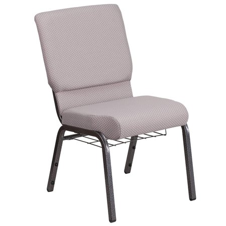 Flash Furniture Gray Dot Fabric Church Chair 4-FD-CH02185-SV-GYDOT-BAS-GG