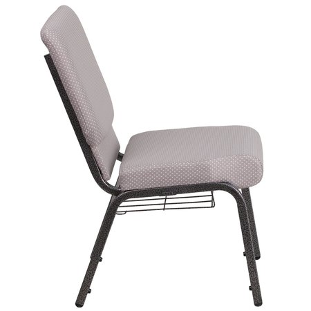 Flash Furniture Gray Dot Fabric Church Chair 4-FD-CH02185-SV-GYDOT-BAS-GG