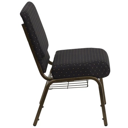 Flash Furniture Black Dot Fabric Church Chair 4-FD-CH0221-4-GV-S0806-BAS-GG