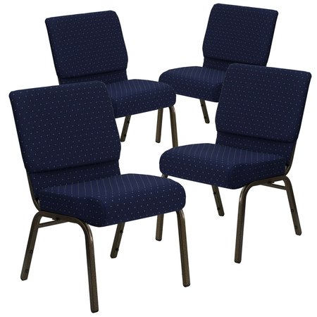 Flash Furniture Blue Dot Fabric Church Chair 4-FD-CH0221-4-GV-S0810-GG