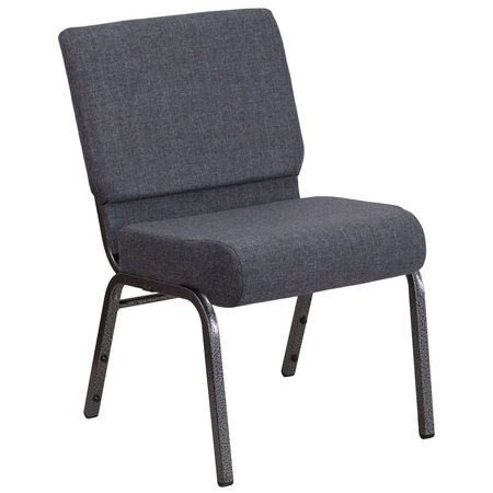 Flash Furniture Dark Gray Fabric Church Chair 4-FD-CH0221-4-SV-DKGY-GG