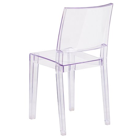 Flash Furniture Phantom Series Transparent Stacking Side Chair, PK4 4-FH-121-APC-GG