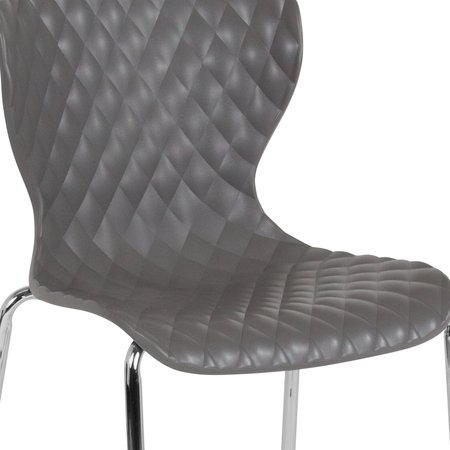Flash Furniture Lowell Contemporary Design Gray Plastic Stack Chair, PK4 4-LF-7-07C-GRY-GG