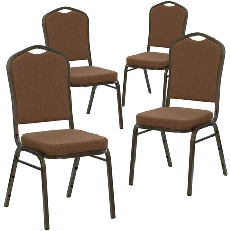 Flash Furniture Coffee Fabric Banquet Chair 4-NG-C01-COFFEE-GV-GG