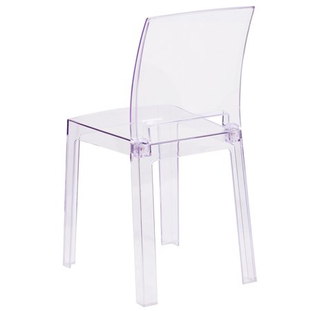 Flash Furniture Ghost Chair with Square Back in Transparent Crystal 4-OW-SQUAREBACK-18-GG