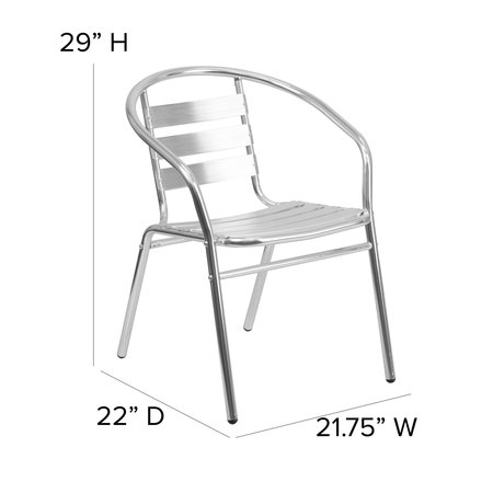 Flash Furniture Commercial Aluminum Restaurant Stack Chair w/ Arms 4-TLH-017B-GG