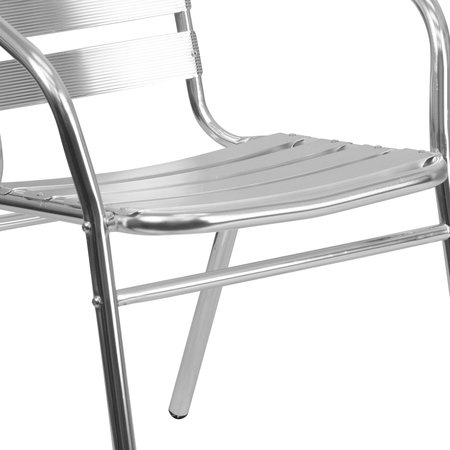 Flash Furniture Commercial Aluminum Restaurant Stack Chair w/ Arms 4-TLH-017B-GG