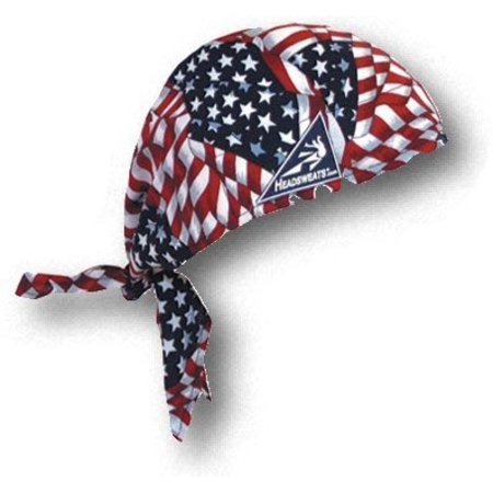 MUTUAL INDUSTRIES Cotton Head Wrap, American Flag 50300-15