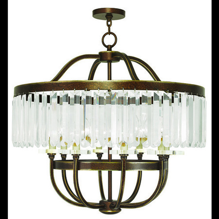 LIVEX LIGHTING Ashton 8 Light Hand Painted Palacial Bronze Chandelier 50548-64