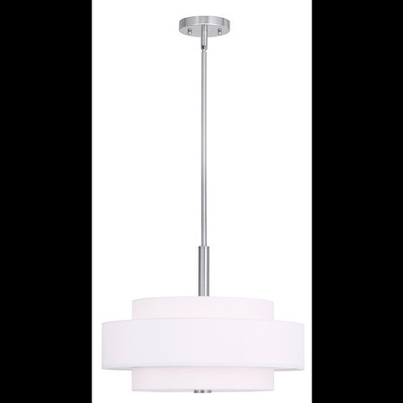 LIVEX LIGHTING Meridian 4 Light Brushed Nickel Pendant 50874-91