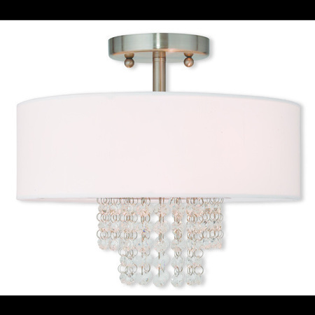 LIVEX LIGHTING Carlisle 2 Light Brushed Nickel Ceiling 51026-91