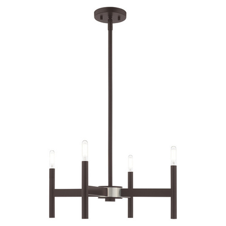 LIVEX LIGHTING Copenhagen 4 Light Bronze Mini Chandelier 51174-07