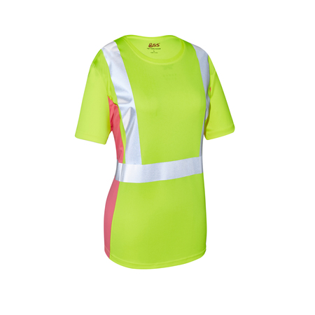 Gss Safety Class 2 Lady Short Sleeve T-Shirt, Lime 5125-LG