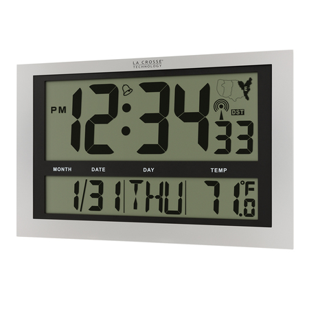 Zoro Select Atomic Dgtl Wall Clock, Jumbo LCD Display 513-1211