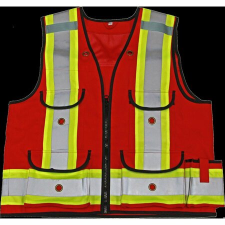 VIKING Hi Vis Surveyor Vest, Class 1, L, Red 4915R-L