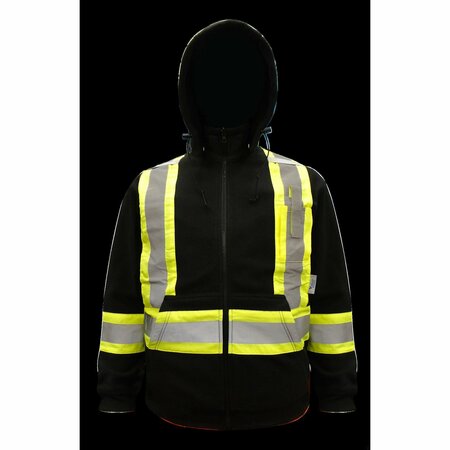 VIKING Safety Fleece Hoodie, Black, XL 6420BK-XL