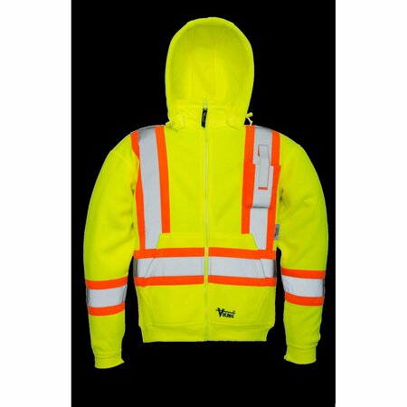 VIKING Safety Fleece Hoodie, Green, XL 6420JG-XL