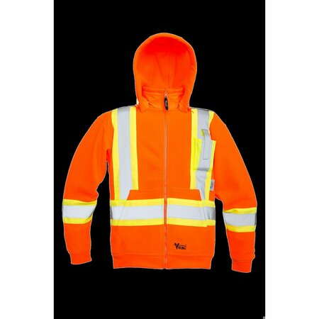 VIKING Safety Fleece Hoodie, Orange, M 6420JO-M