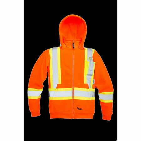 VIKING Safety Fleece Hoodie, Orange, S 6420JO-S