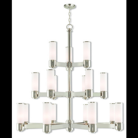 LIVEX LIGHTING Weston 17 Light Polished Nickel Foyer Ch 52119-35