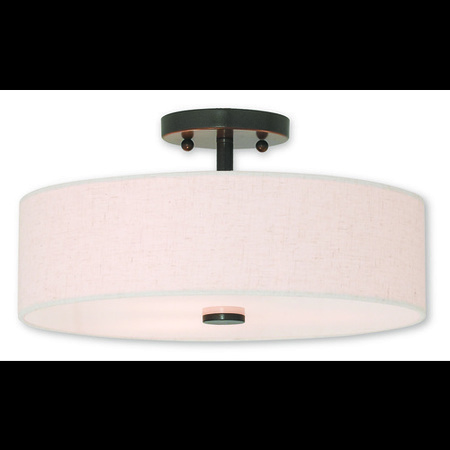 LIVEX LIGHTING Meridian 3 Light English Bronze Ceiling Mount 52135-92