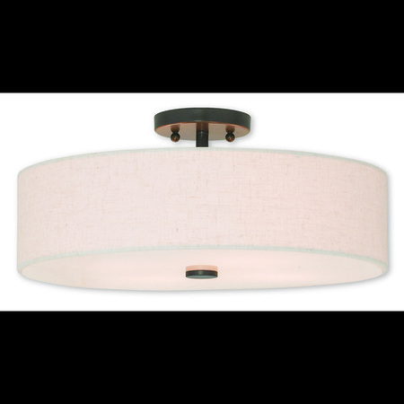 LIVEX LIGHTING Meridian 4 Light English Bronze Ceiling Mount 52136-92