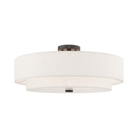 LIVEX LIGHTING Meridian 5 Light English Bronze Ceiling Mount 52139-92