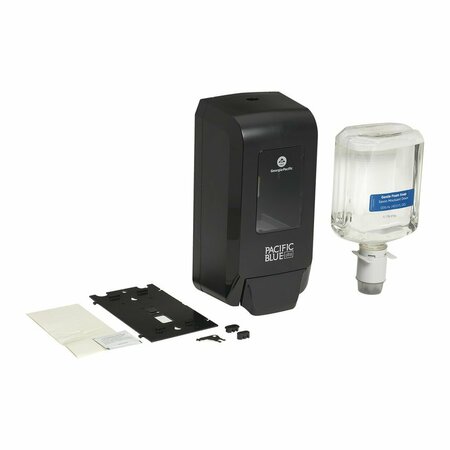 PACIFIC BLUE ULTRA Soap/Sanitizer Dispenser Kit, Black Dispenser, Gentle Foam Soap, Dye Free 5305714