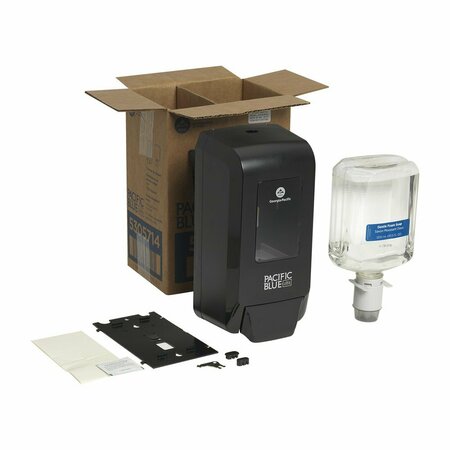 Pacific Blue Ultra Soap/Sanitizer Dispenser Kit, Black Dispenser, Gentle Foam Soap, Dye Free 5305714