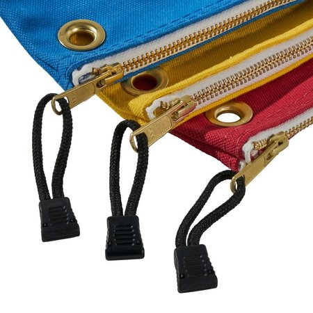 Klein Tools Flat, Zippered Tool Bags, Red/Yellow/Blue, Canvas, 0 Pockets 5539CPAK