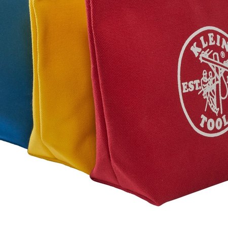 Klein Tools Flat, Zippered Tool Bags, Red/Yellow/Blue, Canvas, 0 Pockets 5539CPAK