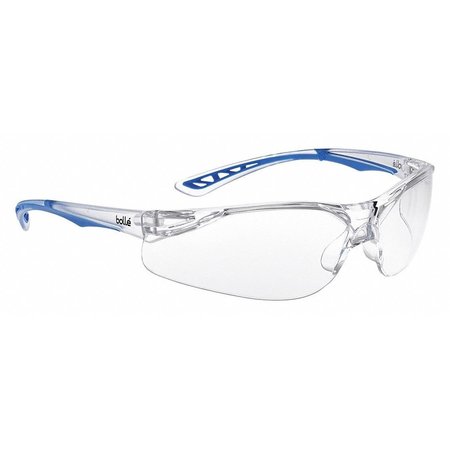 Iluka By Bolle Safety Safety Glasses, Anti-Fog, Anti-Scratch, Universal, Translucent Blue Temple, Clear Lens ILUPSI