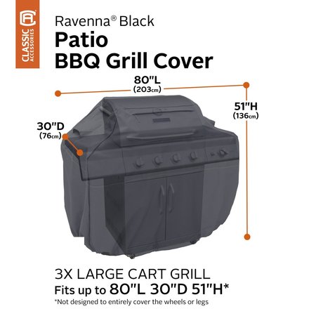 Classic Accessories BBQ Grill Cover, Black, 3X-Large 55-394-350401-EC