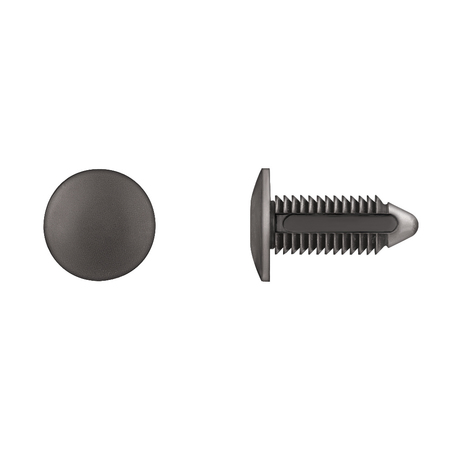 ZORO SELECT Push-In Rivet, Dome Head, 10 mm Dia., 30 mm L, Nylon Body, 50 PK 5648PK