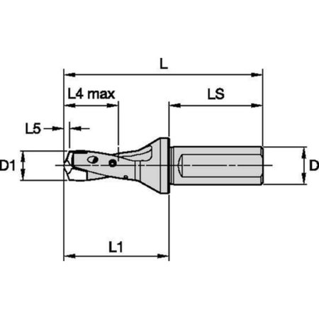 Widia Drill Body, TDMX, D.670 1XD Sl Shank TDMX0670R1SL075