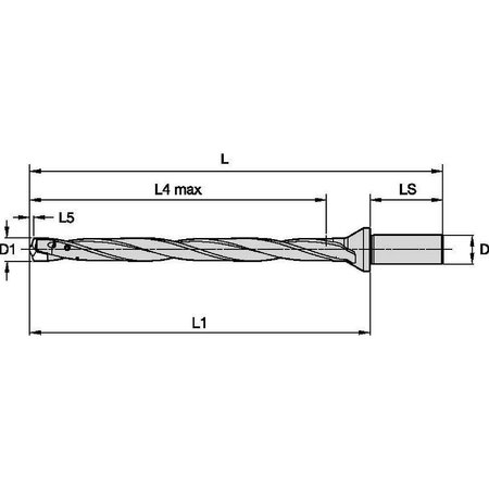 Widia Drill Body, TDMX, D.749 12XD SF Shank TDMX0749R12SF100