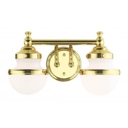 LIVEX LIGHTING Polished Brass Vanity Sconce, 2 Light 5712-02