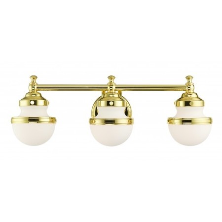 LIVEX LIGHTING Polished Brass Vanity Sconce, 3 Light 5713-02