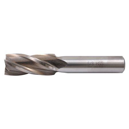 Hhip 5/8 X 1/2" 4 Flute High Speed Steel Single End Center Cut End Mill 5802-0625