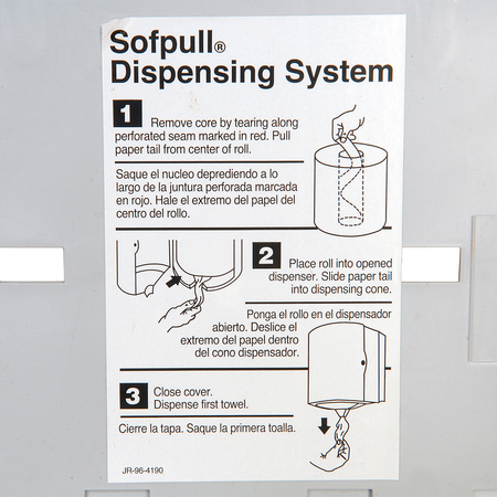 Georgia-Pacific Paper Towel Dispenser, SofPull, Center Pull, 11 1/2 H x 9 1/4 W, Wall Mount, Plastic, Gray 58204