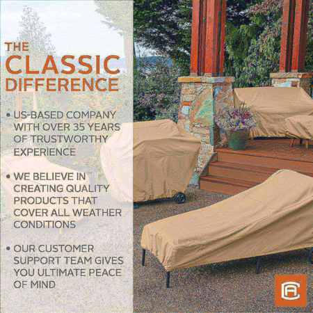 Classic Accessories Terrazzo Chaise Lounge Cover, Medium, Sand, 68"x30.5" 58952-EC
