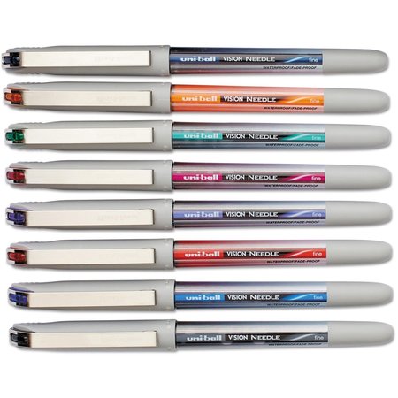 Uni-Ball Pen, Ub Visn Needle, Ast, PK8 UBC1734916