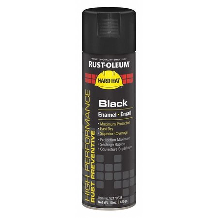 RUST-OLEUM Rust Preventative Spray Paint, Black, High Gloss, 15 oz V2179838