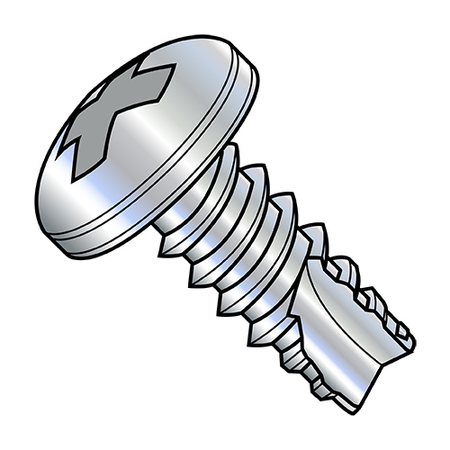 ZORO SELECT Concrete Screw, Pan, Steel Zinc Plated, 9000 PK 06145PP