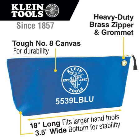 Klein Tools Tool Bag, Blue, Canvas 5539LBLU