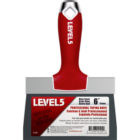 LEVEL 5 TOOLS Taping Knife, BS, Soft Grip, 6 5-122